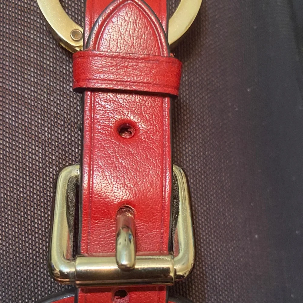 Dooney & Bourke Red Leather Key Fob/Purse Charm - Picture 5 of 10